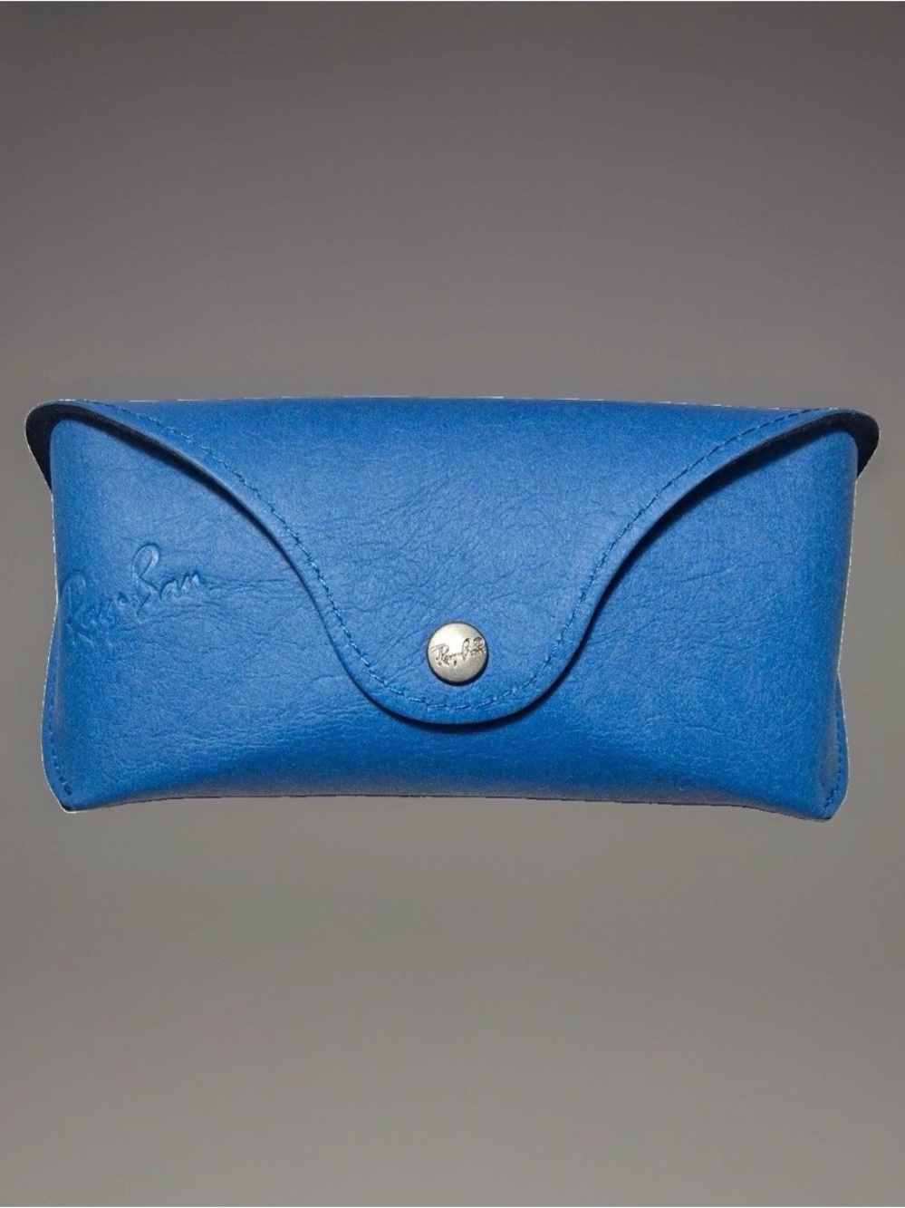 Ray-Ban Blue Faux Leather Hard Clamshell Glasses/Sunglasses Case Snap w/ Cloth